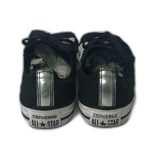 CONVERSE Sneaker Women's Size 8 Black All Star Low Top Brush-Off Leather Toecap - Picture 6 of 10